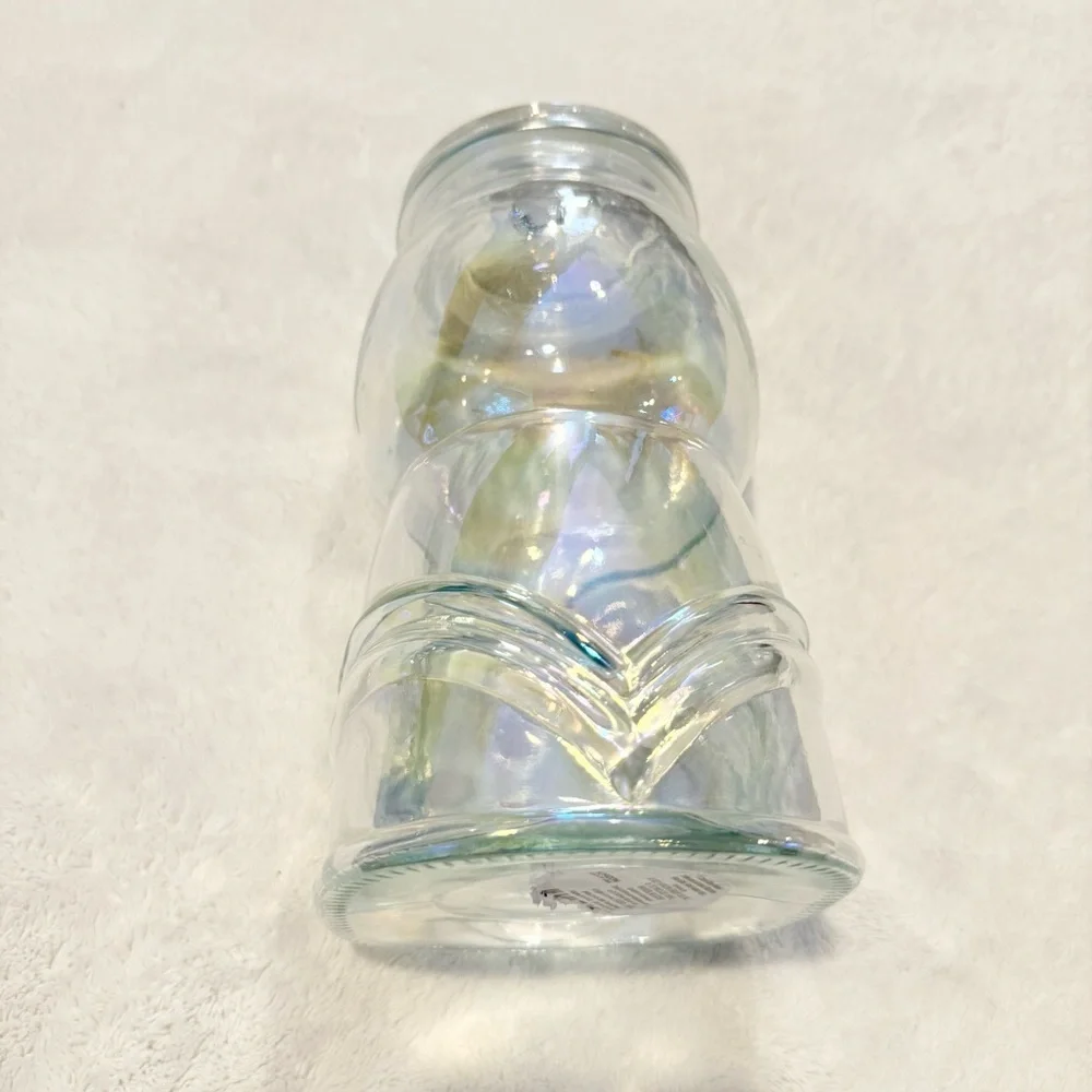 Iridescent Clear Gumball Machine Glass Jar